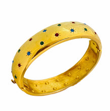 Load image into Gallery viewer, Vintage JOAN RIVERS gold crystal bangle
