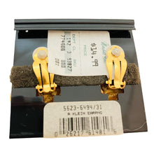 Load image into Gallery viewer, Vintage ANNE KLEIN matte gold designer runway clip on earrings
