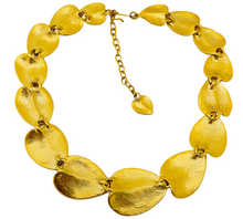 Load image into Gallery viewer, Vintage TRIFARI gold leaf modernist designer runway necklace
