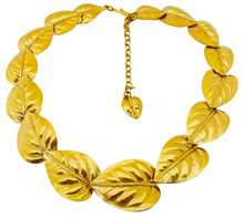 Load image into Gallery viewer, Vintage TRIFARI gold leaf modernist designer runway necklace
