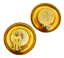 Load image into Gallery viewer, Vintage gold coin designer runway clip on earrings
