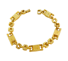 Load image into Gallery viewer, Vintage gold link chain clear glass bracelet
