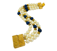 Load image into Gallery viewer, Vintage MIMI DI N gold white lucite link modernist designer runway bracelet
