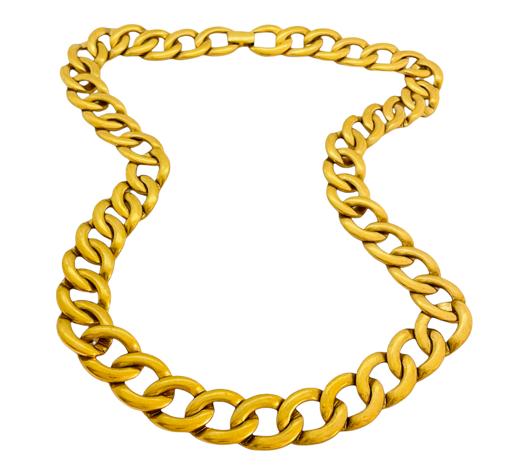 Vintage NAPIER gold chain designer runway necklace