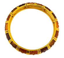 Load image into Gallery viewer, Vintage JOAN RIVERS gold enamel stretch designer runway bracelet
