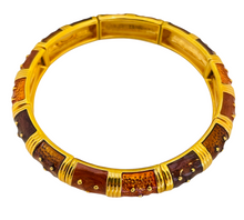 Load image into Gallery viewer, Vintage JOAN RIVERS gold enamel stretch designer runway bracelet
