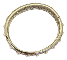 Load image into Gallery viewer, Vintage NOLAN MILLER silver pearl rhinestone designer runway bangle bracelet
