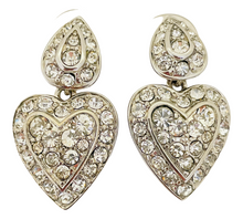 Load image into Gallery viewer, Vintage NOLAN MILLER silver rhinestone designer runway drop pierced earrings
