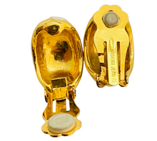 Load image into Gallery viewer, Vintage NORMA JEAN gold enamel designer runway clip on earrings
