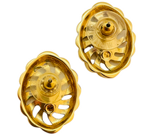 Load image into Gallery viewer, Vintage SWAROVSKI gold crystal designer pierced earrings
