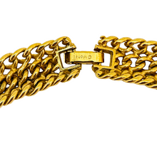 Load image into Gallery viewer, Vintage MONET gold triple chain link designer runway necklace
