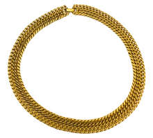 Load image into Gallery viewer, Vintage MONET gold triple chain link designer runway necklace
