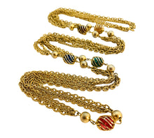 Load image into Gallery viewer, Vintage gold chain jewel caged crystals designer runway necklace
