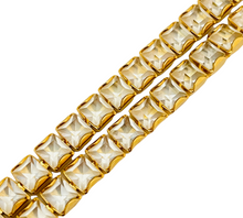 Load image into Gallery viewer, Vintage gold double row rhinestone designer runway bracelet
