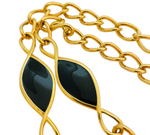 Load image into Gallery viewer, Vintage NAPIER gold black enamel chain link designer runway necklace

