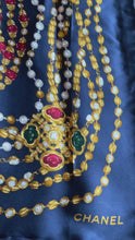 Load and play video in Gallery viewer, CHANEL authentic vintage silk scarf gripoix chains jewels
