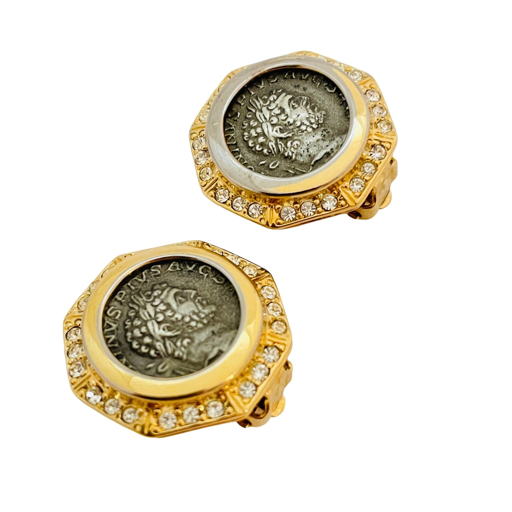 CHANEL CC Quilted Clip On Earrings Gold 66104