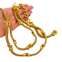 Load image into Gallery viewer, Vintage ST JOHN huge gold chain belt necklace designer runway
