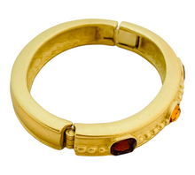 Load image into Gallery viewer, Vintage GIVENCHY matte gold crystal designer runway bangle bracelet
