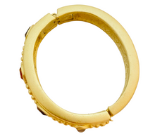 Load image into Gallery viewer, Vintage GIVENCHY matte gold crystal designer runway bangle bracelet
