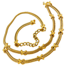 Load image into Gallery viewer, Vintage ST JOHN huge gold chain belt necklace designer runway
