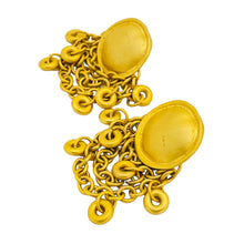 Load image into Gallery viewer, Vintage GINNIE JOHANSEN matte gold designer runway earrings
