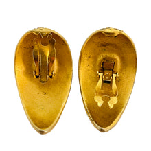 Load image into Gallery viewer, Vintage matte gold etruscan huge clip on designer runway earrings
