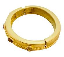 Load image into Gallery viewer, Vintage GIVENCHY matte gold crystal designer runway bangle bracelet
