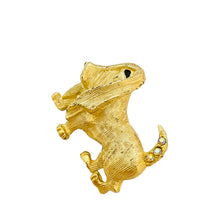 Load image into Gallery viewer, Vintage gold dog designer runway brooch
