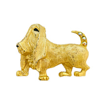 Load image into Gallery viewer, Vintage gold dog designer runway brooch
