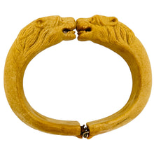 Load image into Gallery viewer, Vintage designer panther head clamper bracelet
