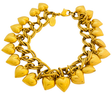 Load image into Gallery viewer, Vintage KIRKS FOLLY chain heart charm designer runway bracelet
