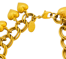 Load image into Gallery viewer, Vintage KIRKS FOLLY chain heart charm designer runway bracelet
