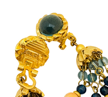 Load image into Gallery viewer, Vintage LIZ CLAIBORNE gold dangle designer runway clip on earrings
