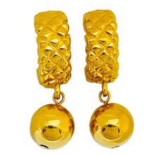 Load image into Gallery viewer, Vintage GINNIE JOHANSEN gold designer runway earrings
